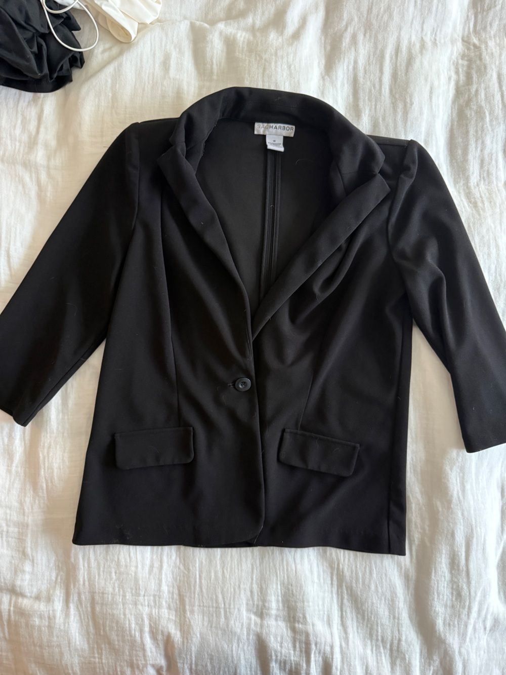Sag Harbor Black Single-Button Blazer Jacket